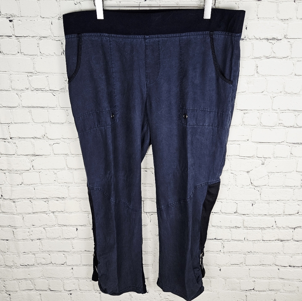 MIND SET by XCVI | laganlook casual flowy lyocell pull-on buckle detail pants